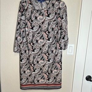 Apt. 9 Black and White Long Sleeve Sheath Dress